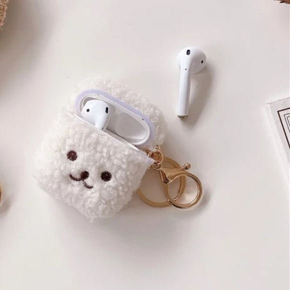 Other - White Teddy Bear AirPods‎ Case for 1 and 2 Generation